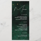 Het Menu van de bruiloft Donkergroen Magical Gold (Voorkant)