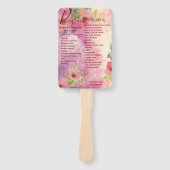 Het menu van de bruiloft en de handventilator van handwaaier (Voorkant)