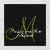 Het Menu van de bruiloft Kaarten Monogram Square (Voorkant)