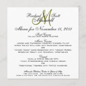 Het Menu van de bruiloft Kaarten Monogram Square (Achterkant)