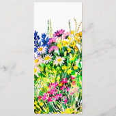 Het menu van de bruiloft met zomerbloemen (Achterkant)