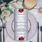 Het menu van de bruiloft zilveren bloemen elegant