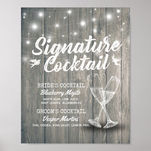Het Menu van de Drink van de Handtekening van het Poster (Voorkant)