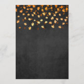 Het menu van de herfst Leaves Gold en Black Weddin (Achterkant)