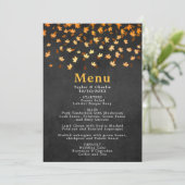 Het menu van de herfst Leaves Gold en Black Weddin (Staand voorkant)