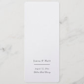 Het Menu van de Ontvangst van de bruiloft (Achterkant)