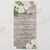 Het Menu van de weddenschap Hydrangea Flowers Wood (Voorkant / Achterkant)