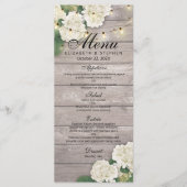 Het Menu van de weddenschap Hydrangea Flowers Wood (Voorkant)