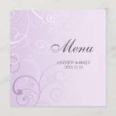 Het Menu van de Weddenschap lavender Swirls (Achterkant)