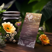 Het Menu van de weddenschap Rustic Wood Floral Str
