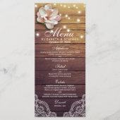Het Menu van de weddenschap Rustic Wood Floral Str (Voorkant)