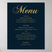 Het menu van het gouden trouwdiner. Eenvoudig eleg Poster (Voorkant)
