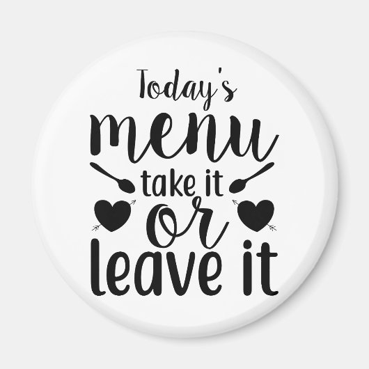 Het menu van vandaag neemt het of laat het weg magneet (Voorkant)