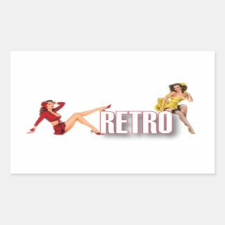 Het merk RETRO Rechthoekige Sticker
