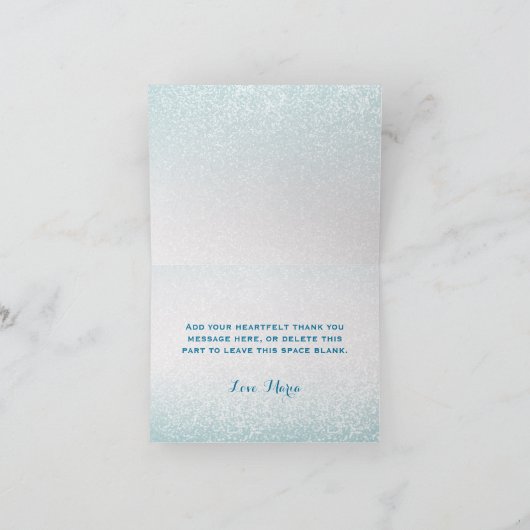 Het met juwelen getooide Hart dankt u nota neemt Bedankkaart (Binnen)