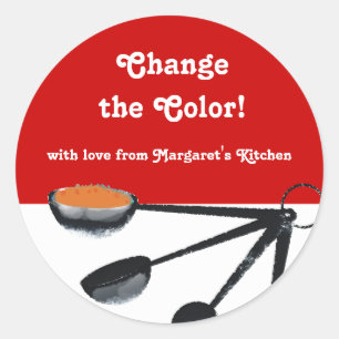 Het meten van lepels specerijen koken bakgeschenk  ronde sticker