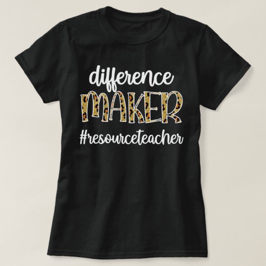 Het Middel van de Teacher van het verschil T-shirt (Design voorkant)