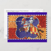 Het middeleeuwse Briefkaart van Jousting van de (Voorkant / Achterkant)