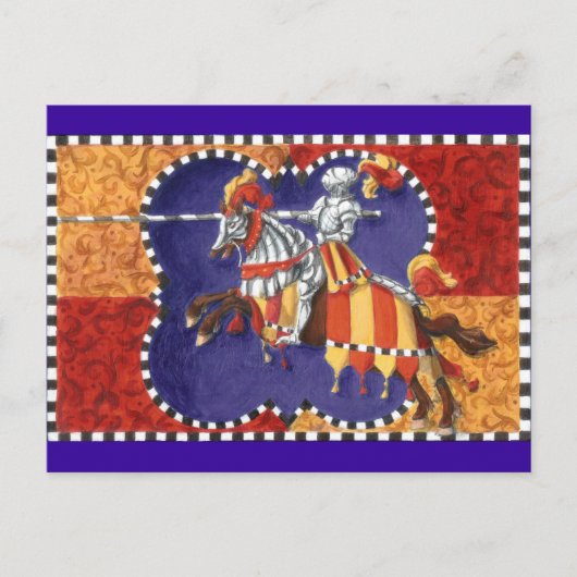 Het middeleeuwse Briefkaart van Jousting van de (Voorkant)