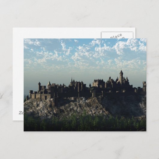 Het middeleeuwse Kasteel van de Heuveltop Briefkaart (Voorkant / Achterkant)