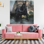 Het middeleeuwse paard - Gewatteerde canvas (Insitu (Woonkamer))