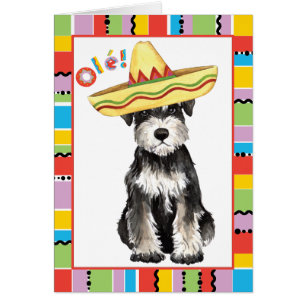 Het MiniatuurWenskaart Schnauzer van de fiesta