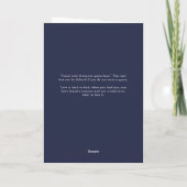 Het minimalistische script voor onze Vows Card Blu Kaart (Achterkant)