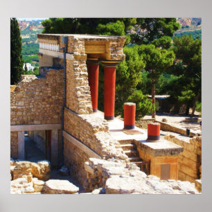 Het Minoïsche paleis van het POSTER Knossos