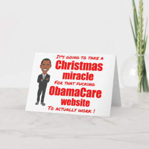 Het mirakel van de websiteKerstmis van ObamaCare Feestdagen Kaart