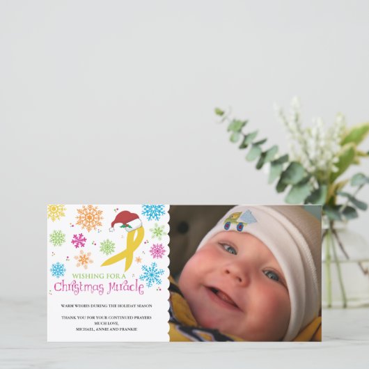 Het Mirakel van Kerstmis - het Lint van Kanker van Feestdagenkaart (Staand voorkant)