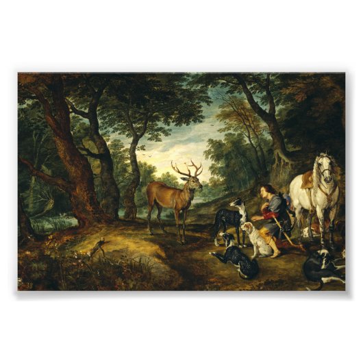 Het Mirakel van Sint-Hubertus door Peter Paul Rube Foto Afdruk (Voorkant)