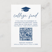 Het Modern Navy Script Afstuderen College Fund Informatiekaartje (Voorkant)