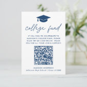 Het Modern Navy Script Afstuderen College Fund Informatiekaartje (Staand voorkant)