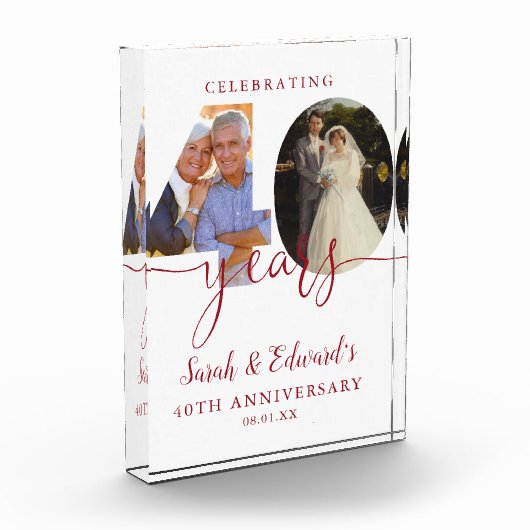 Het moderne 40e Jubileum Ruby 2 Fotoblokken (Links)