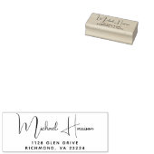 Het moderne Adres van de Terugkeer van het Manuscr Rubberstempel (Gestempeld)