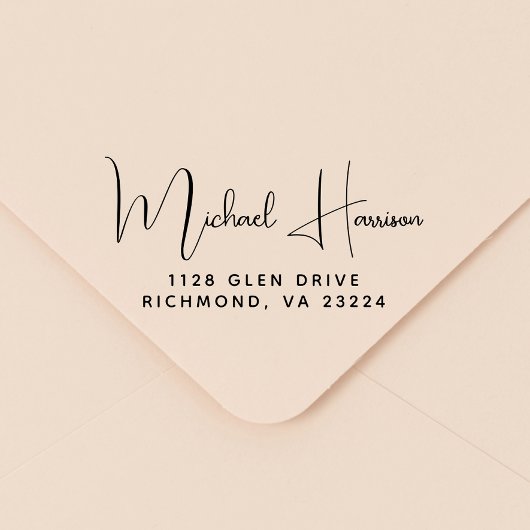 Het moderne Adres van de Terugkeer van het Manuscr Zelfinktende Stempel