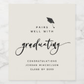 Het moderne Afstudeerder van de Calligrafie van he Wijn Etiket (Enkel label)