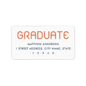 Het moderne afstuderen afstuderen het adres terug etiket (Voorkant)
