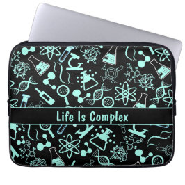 Het moderne aquablauwe biochemieleven is complex laptop sleeve