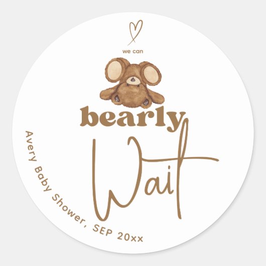 Het moderne Baby shower kunnen we nauwelijks afwac Ronde Sticker (Voorkant)