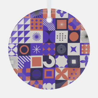 Het moderne Bauhaus is een gedurfd geometrisch pat Glas Ornament