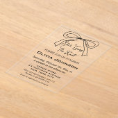 Het moderne binden van de Knot Black Bow Vrijgezel Acryl Uitnodigingen (Laagn)