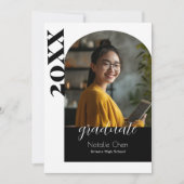 Het moderne Black Arch Photo Afstuderen Kaart (Voorkant)