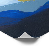 Het moderne blauw-Abstracte expressionisme schilde Poster (Hoek)