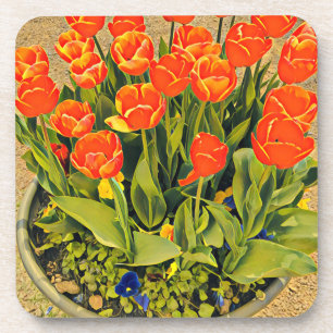 Het moderne bloemenfestival Tulps Bier Onderzetter