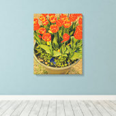 Het moderne bloemenfestival Tulps Canvas Afdruk (Insitu (Houten vloer))
