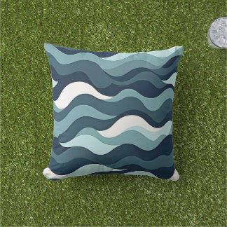 Het moderne Blue Ocean Waves Coastal Sierkussen