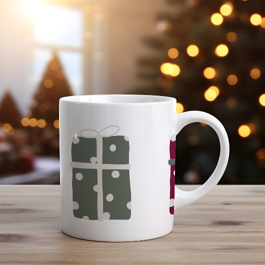Het moderne Boho Christmas Polka Dot Cadeau Koffiemok