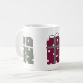 Het moderne Boho Christmas Polka Dot Cadeau Koffiemok (Voorkant links)