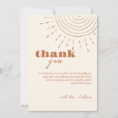 Het moderne Boho hier komt het Son Baby shower Bedankkaart (Voorkant)